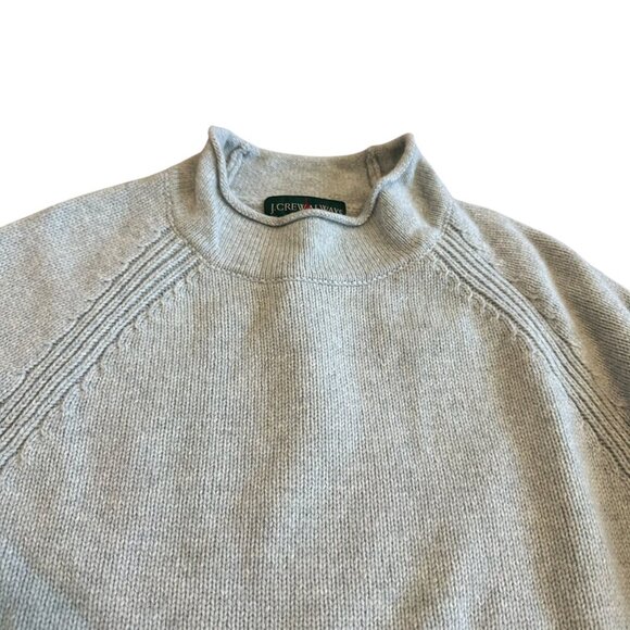 J. Crew Always Light Blue Merino Wool Pullover Sweater Mock Neck Cozy Sz Small - Picture 2 of 12
